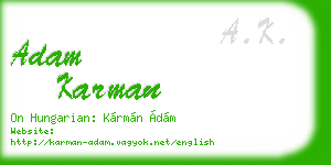 adam karman business card
